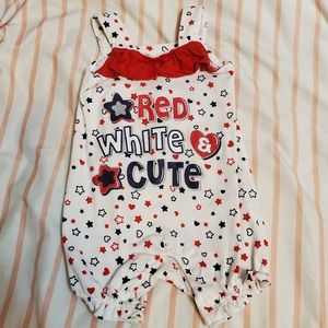3/$10 Red White & Cute Romper